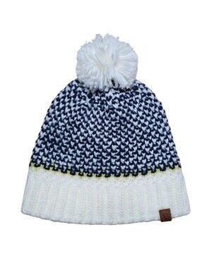 NWT Womens Verdict' Navy and White Knit Pom-Pom Beanie